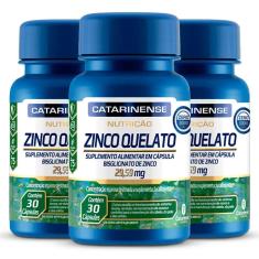 Kit 3 Zinco Quelato Catarinense 30 Cápsulas