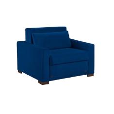 Sofa Cama Solteiro Sofia 1 Lugar 110cm Talento Móveis Azul