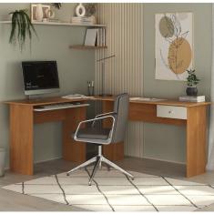 Escrivaninha em L com 1 Gaveta Max Zanzini