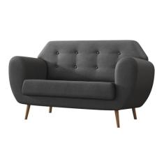 Sofá 2 Lugares Beegees Linho Cinza - Mobly