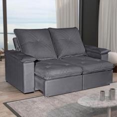 Sofá 3 Lugares 2,00m Retrátil e Reclinável Venus Bom Pastor, Chumbo Ve