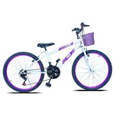Bicicleta Aro 24 C/cestinha Forss Anny 18 Marchas Turquesa-Feminino
