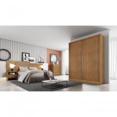 Guarda Roupa Solteiro Toledo 2 Portas de Correr 3 Gavetas 100% MDF Toledo-cumaru Móveis Novo Horizonte
