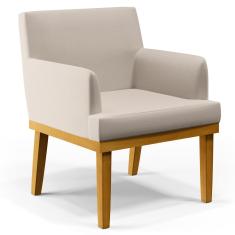 Poltrona Decorativa Para Sala de Estar e Recepção Beatriz W01 Linho Cru - Lyam Decor