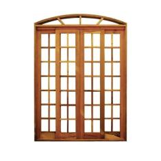 Portal Correr Quadriculado 4 Folhas Itauba em Arco com Fechadura 1,40 