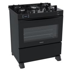 Fogao a Gas 5 Bocas Venax Gaudi Vitreo Preto