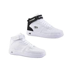 Kit 2 Pares Tênis Sneaker Estilo Retrô Runway Masculino Tamanho:43;Cor:Branco e Branco Preto