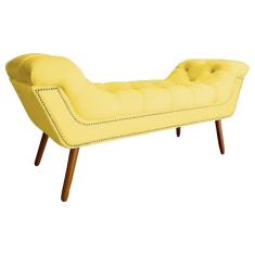 Recamier Calçadeira Estofado Sienna Casal 140 Cm Suede Amarelo - LM DECOR