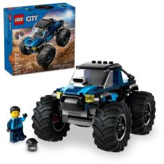 Conjunto de brinquedos LEGO City Blue Monster Truck com motorista de mais de 5 anos