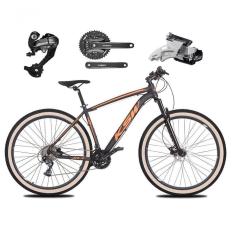 Bicicleta Aro 29 Ksw Xlt 27v Câmbios Shimano Altus Freios Hidráulicos Garfo Trava Pneu Faixa - Preto/laranja Tam.19