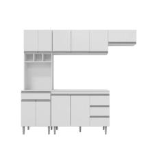 Cozinha Completa Modulada Andreia 5 peças 240cm - Ajl Móveis, Branco