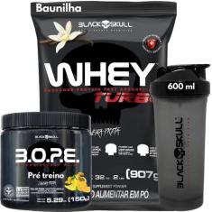 Whey Protein TURBO Concentrado + Pré-treino Bope + Coqueteleira 600ml 