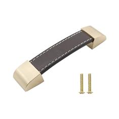 TTZEZE Pacote com 6 puxadores vintage de couro PU, puxador de gaveta de couro, puxador de gaveta de couro, alça de couro para porta-malas, puxadores de couro para armários de escritório em casa,