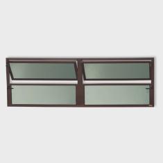 Janela de Alumínio Basculante 2 Seções 40x150cm Vidro Mini Boreal Plus Brimak