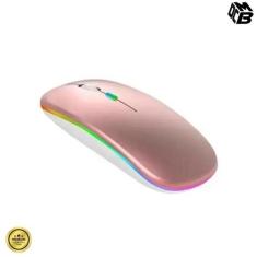 Mouse Sem Fio Wireless Bluetooth Recarregável Led Rgb 2.4ghz Color Por
