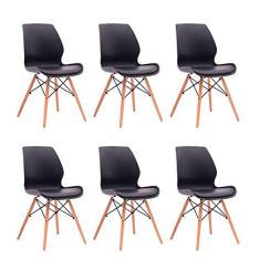 Conjunto com 6 Cadeiras Eames Eiffel Rubi Preto