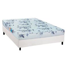 Cama Box Casal: Colchão Espuma Luckspuma D28 Celebrity + Base CRC Cour