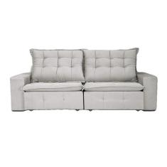 Sofá 4 Lugares Retrátil e Reclinável França Suede Bege