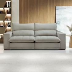 Sofá Retrátil e Reclinável Martinho 210cm Gelo