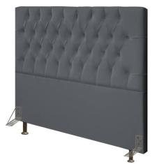 Cabeceira Cama Box Casal 140cm Diamante Veludo J02 Cinza - Mpozenato, 