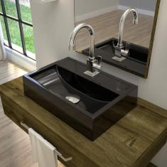 Kit Cuba Q45 Torneira Luxo 1195 Metal Válvula Click 1 Polegada G Sifão Pvc Flexível Compace Preto