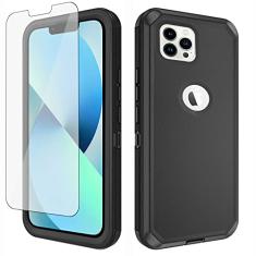 Asuwish Capa de telefone para iPhone 13 Pro 6,1 polegadas com protetor de tela de vidro temperado e capa de celular híbrida à prova de choque acessórios de proteção iPhone13Pro 5G i i-Phone i13