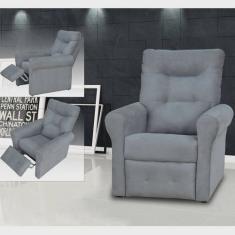 Poltrona Do Papai Reclinável Clio Suede Cinza Matrix