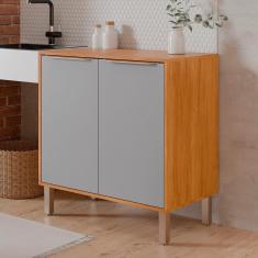 Balcão Divina 80 Cm Para Cozinha Com 2 Portas Cinamomo/platina