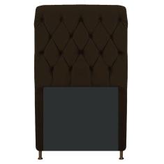 Cabeceira Estofada Cristal 100cm Solteiro Marrom