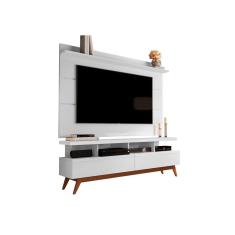 Rack Com Painel Vivare 1.6 Wood Branco Acetinado-Germai Móveis