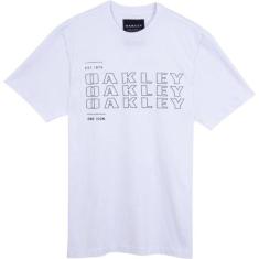 Camiseta Oakley Bark Cooled Grx Masculina Branco