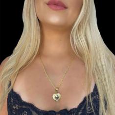 Cordão Cadeado Feminino 2mm Banhado A Ouro 18k + Pingente - Vip Joias 