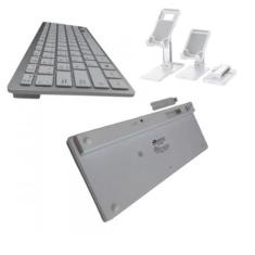 Teclado Portátil Bluetooth Sem Fio Ultra Fino Tablet Celular e Suporte
