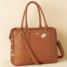 Bolsa Pasta Executiva Para Notebook Feminina Masculina de Couro Reforç