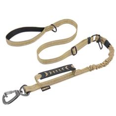 AUBELL Coleira tática para cães, resistente, de 1,2 a 1,8 m, sem puxão, para cães médios e grandes, com alça dupla acolchoada confortável e peitoral de carro, coleira refletiva ajustável forte para