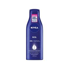 NIVEA Hidratante Corporal Milk Pele Seca - Nutrição intensa para pele seca a extrasseca, com fórmula cremosa que deixa a pele macia, cheirosa e hidratada por 48h - 200ml