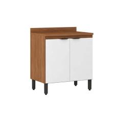 Balcão Cozinha P- Cooktop C- Tampo Firenze C- 2 Portas 80cm Amendola-branco - Demóbile