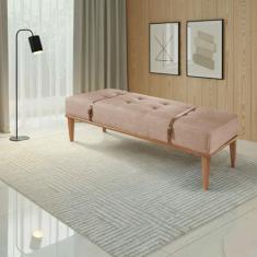 Recamier de Madeira Eucalipto, Estofado e Cinto de Couro Yarin - Agarb