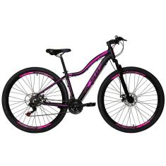 Bicicleta Feminina Aro 29 Ksw Mwza Alumínio 24v Câmbios Shimano Garfo Suspensão - Preto/Rosa