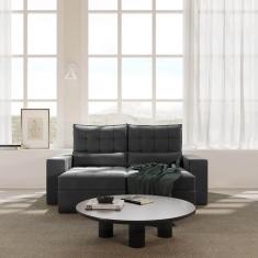 Sofá Retrátil e Reclinável 3 Lugares 200cm Embaúba Extra Cabecasa Madeiramadeira Cinza Diamante