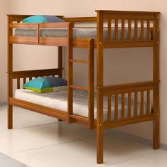 Beliche Solteiro Madeira Cama Dupla Em Altura Woodstore, Castanho