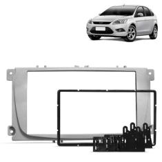 Moldura Painel 2din Ford Focus Hatch Sedan 09 13 Prata - FIAMON
