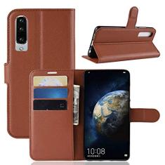 Capa para Huawei P30, carteira flip de couro PU premium com compartimento para cartão, suporte e fecho magnético [capa interior à prova de choque de TPU] Compatível com Huawei P30