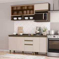 Cozinha Compacta Connect 7 Portas 2 Gavetas 100% Mdf Duna/Cristal - Henn