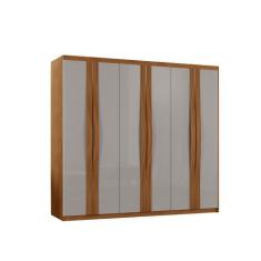 Guarda Roupa Casal Dunas MDF 6 Portas e 2 Gavetas Moderna, Naturalle/O