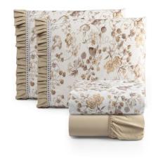 Kit Jogo Lençol Percal 180 Fios Padrao 4pcs Algodao Babado - GRUPO OLI