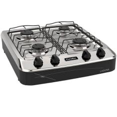 Fogão de Mesa a Gás 4 Bocas Esmaltec Laguna 4 Bocas 4027 Preto, Sem Vo