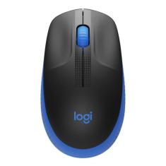 Mouse sem fio usb 1000dpi preto e azul m190 logitech