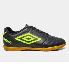 Chuteira Umbro Class Futsal Masculino Preto Limao