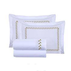 Jogo Lençol Algodão Marie King Bordado 4 Pçs Branco